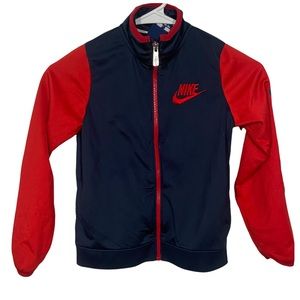 Nike Navy & Red Full Zip Athletic Track Jacket